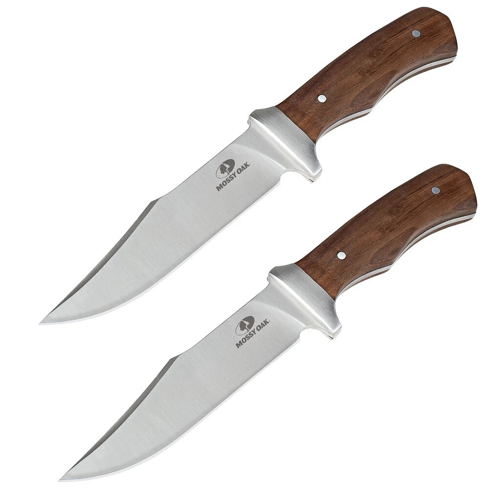11" Survival Full-tang Fixed Blade Knife Hunting Leather Sheath Wood