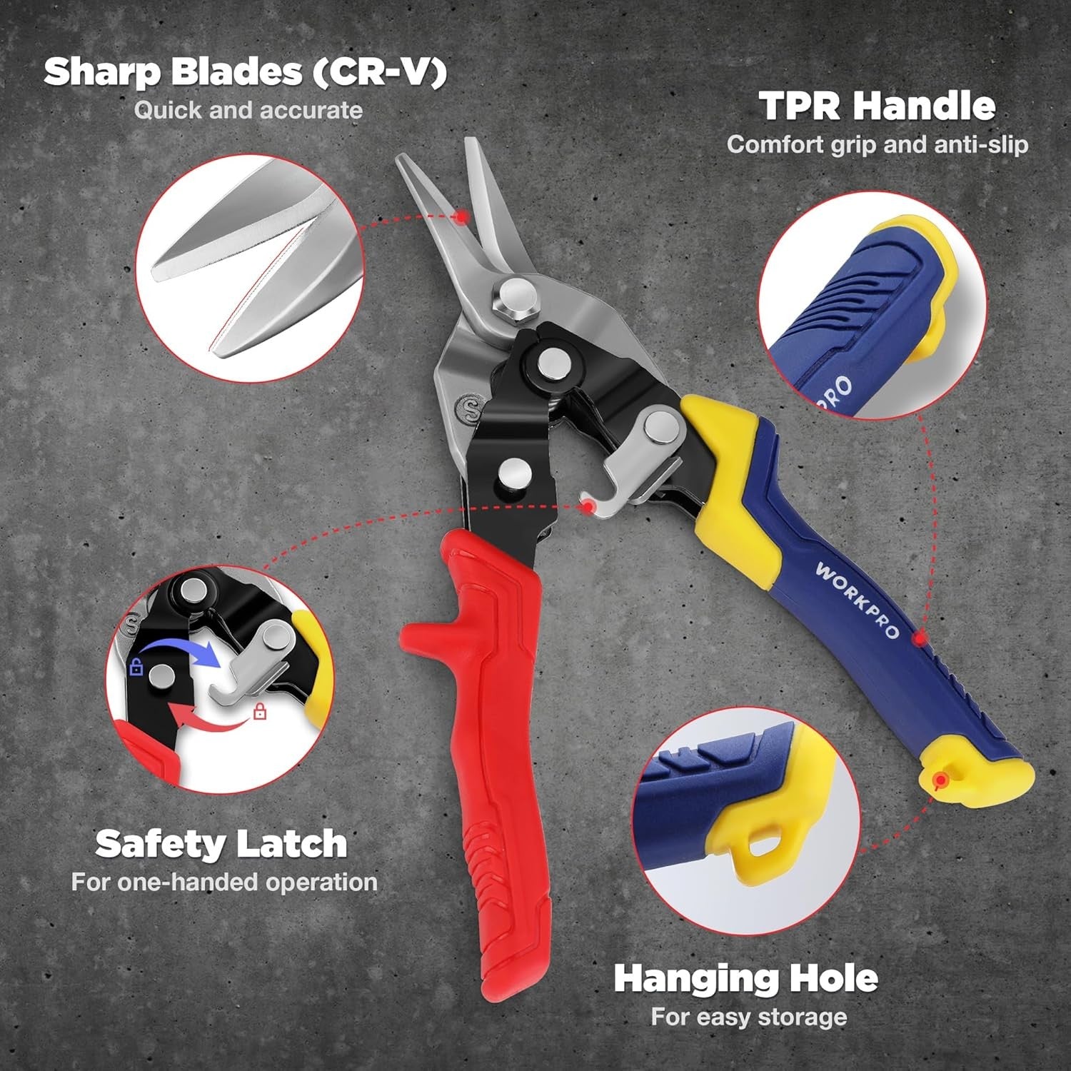 WORKPRO 8 Inch Aviation Snips Heavy Duty by WORKPRO