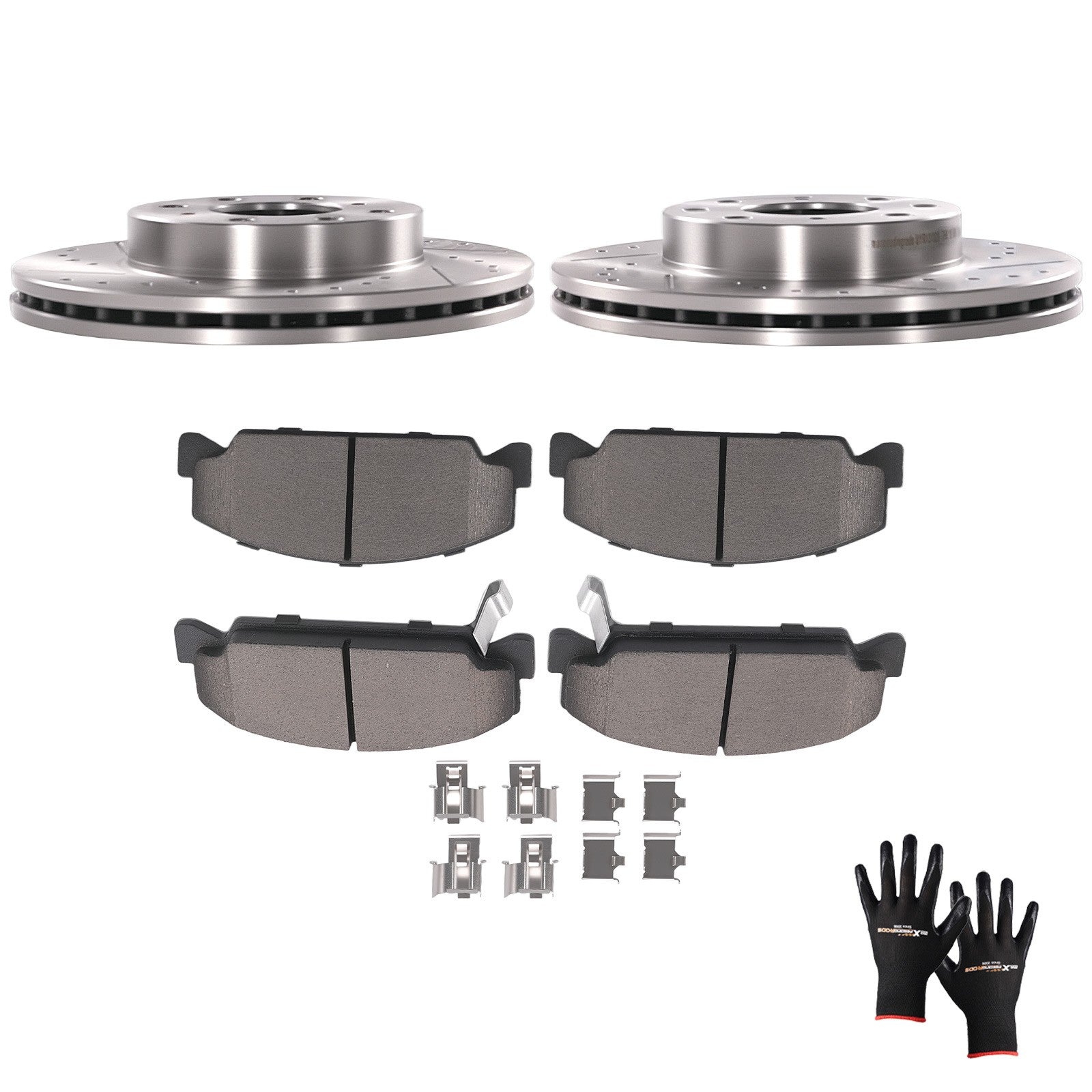 Front Vented Brake Rotors Ceramic Pads for Honda Civic 1990-2000 CRX