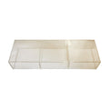 24"x8" Lucite Clear Acrylic Single Tier Counter Bin 3 Cube Divided