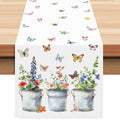 Polyester Table 33 X 183 Cm Floral Butterfly Print For Home Decoration