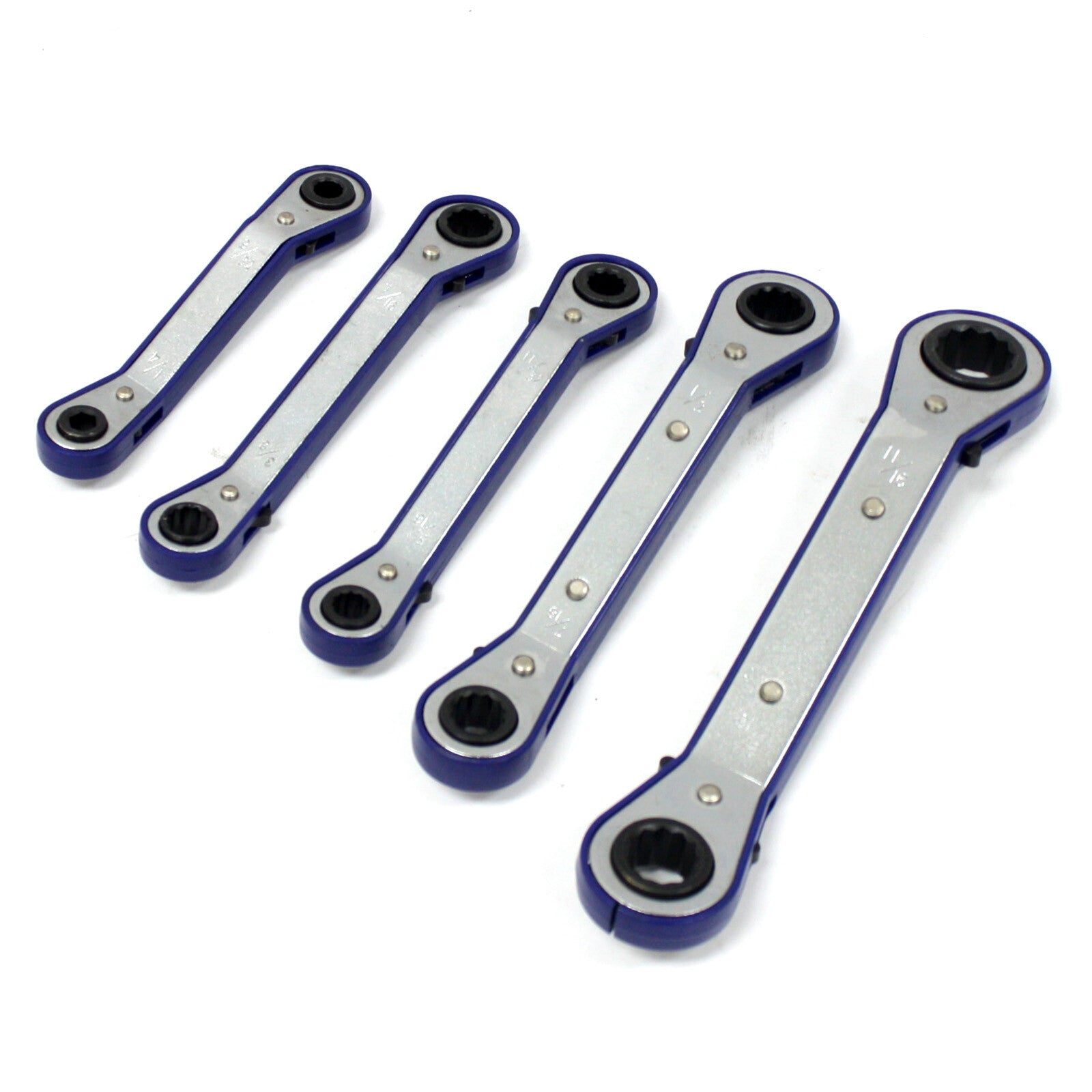 5pc SAE Offset Ratchet Wrench Set SAE 5 DIFF SIZE TIGHTEN LOOSENING NUTS BOLTS