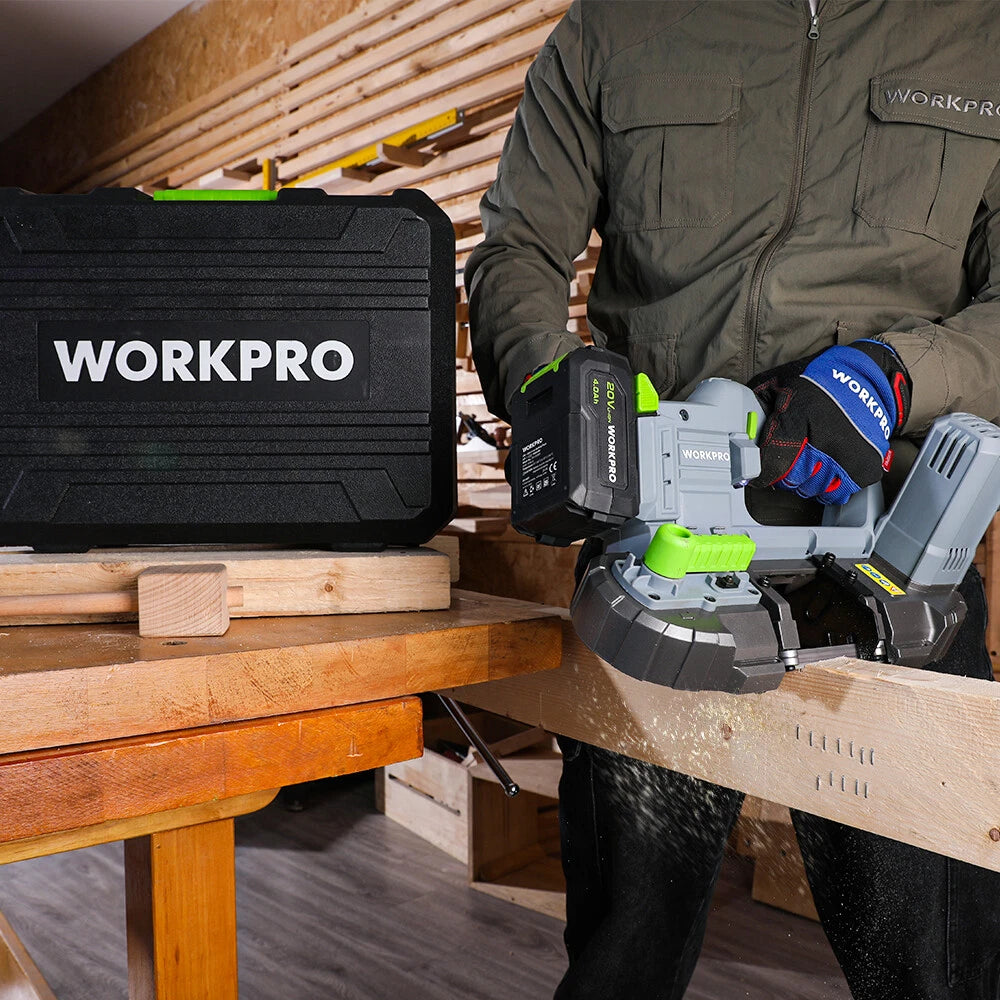WORKPRO 20V Cordless Band Saw 6 Adjustable Speed for Metal Cut 2.5" Cut Capacity