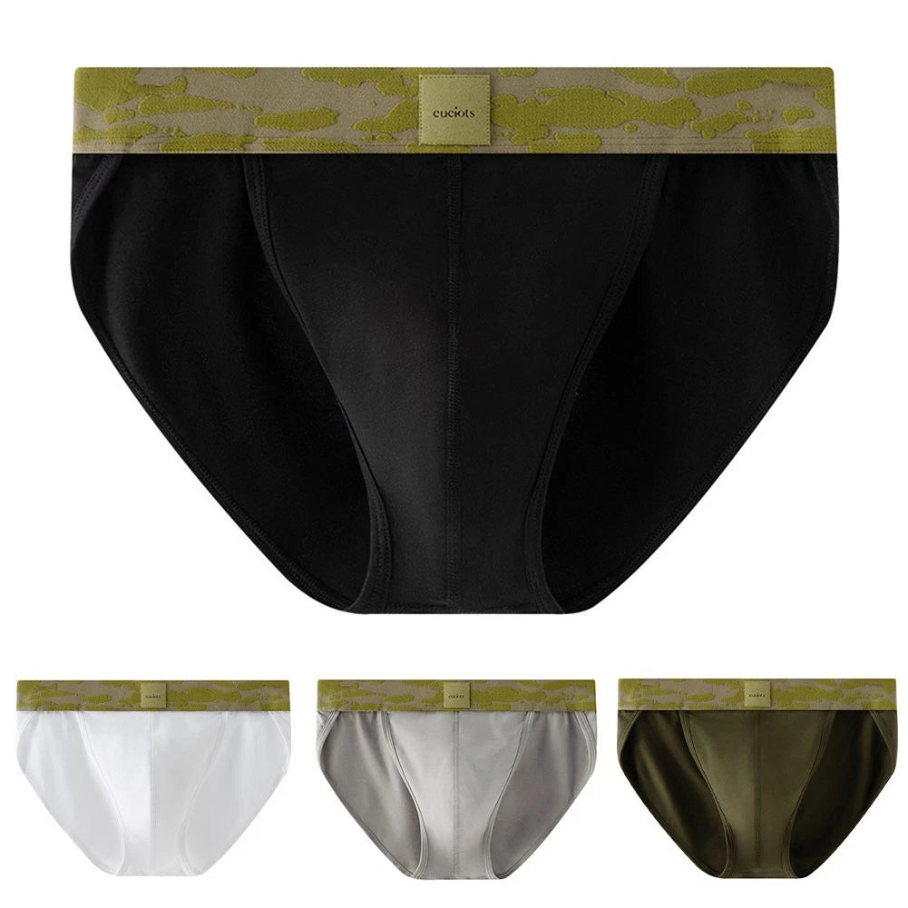 Mens Mid Rise Modal Briefs Elastic U Convex Pouch Close Fitting