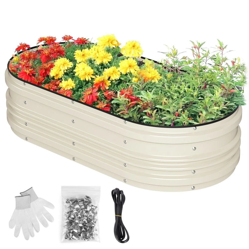 WORKPRO Galvanized Raised Garden Bed kit 4x2x1ft Garden Planter Box Flower Herbs