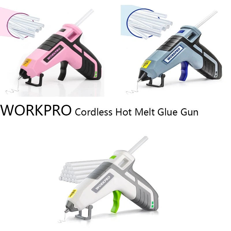 Workpro Cordless Hot Melt Glue Gun Rechargeable Fast Preheating