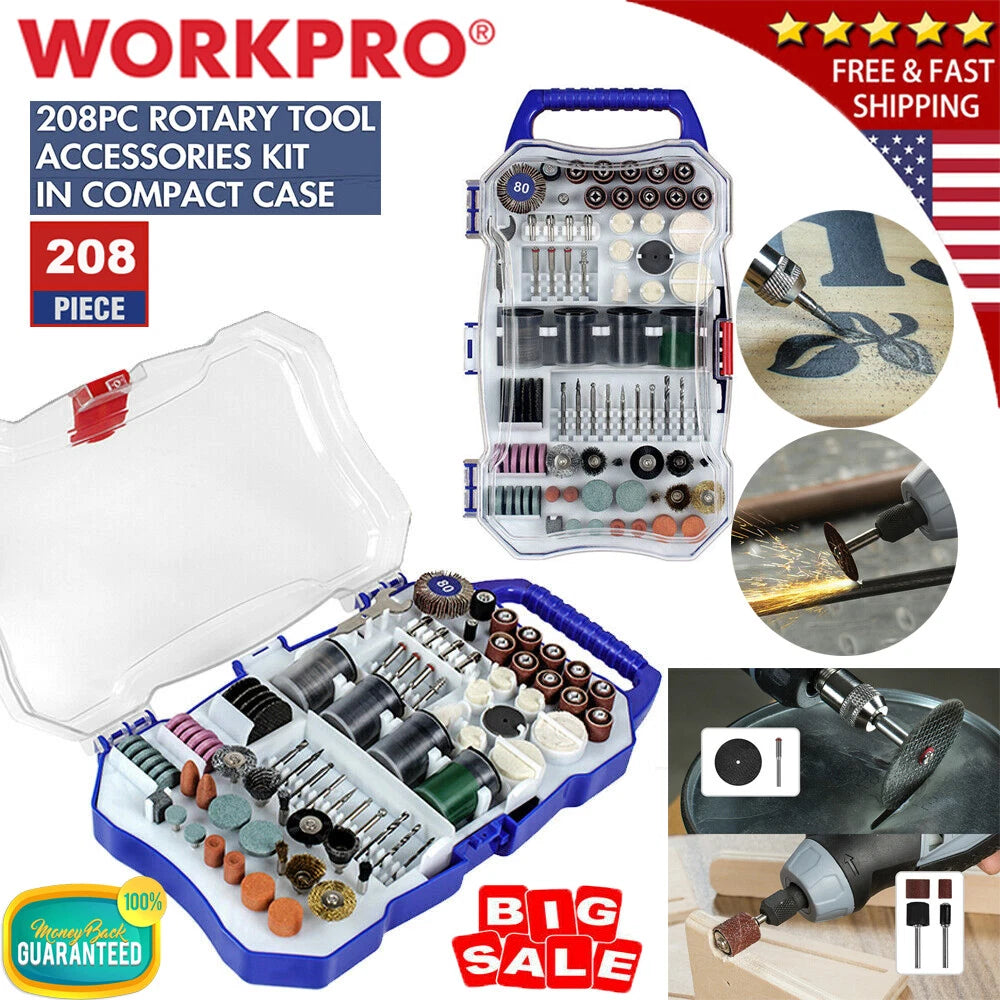 Workpro Rotary Tool Dremel Accessory Kit Cutting Sanding Grinding