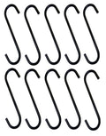 Iron 6" Black S Hooks Metal Plant Sign Hangers 1/4" Diameter #57266