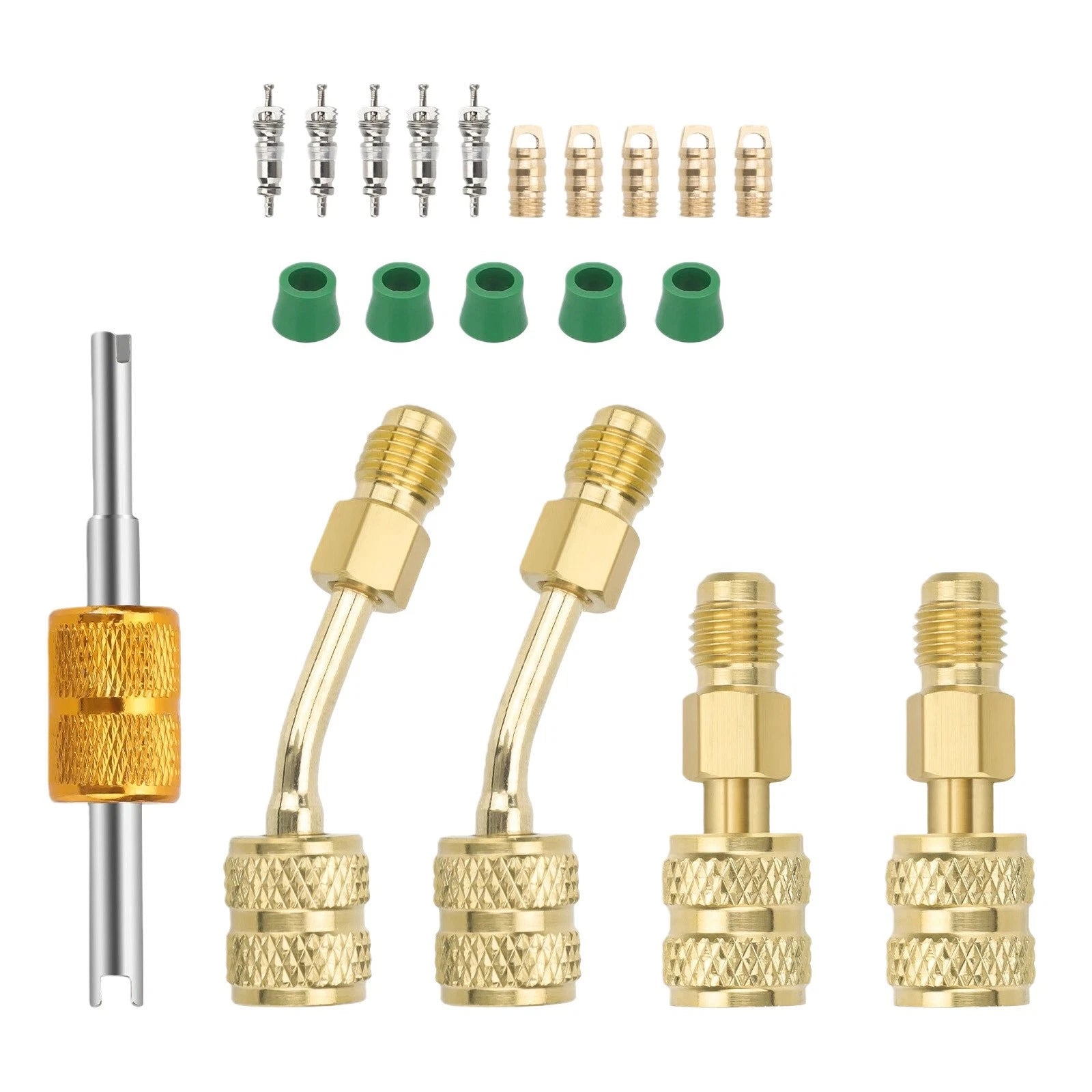 Brass R410a Adapter 5/16" To 1/4" Sae Flare For Hvac Maintenance