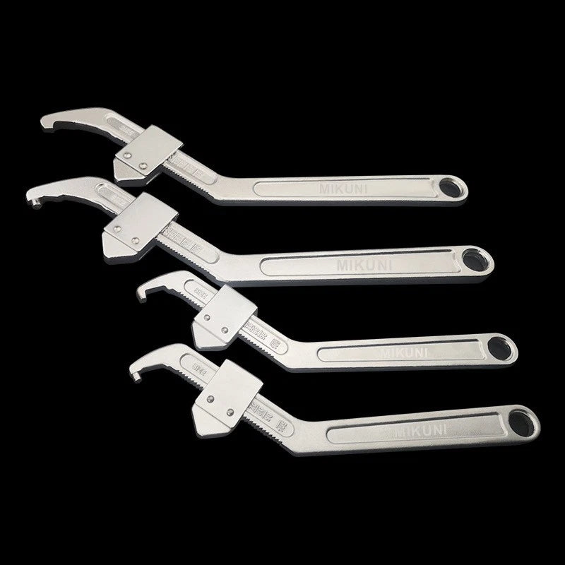 Adjustable Hook Spanner Fluted Holes Nut Pin Wrench Car Repair Tool