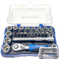 BlueSpot 25pc Screwdriver Bit Offset Ratchet Handle Socket Set by BlueSpot