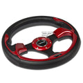Nrg Reinforced 32cm Pvc Black Leather Red Accent Trim Inserts