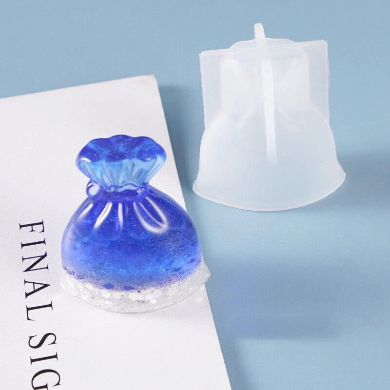 Diy 3d Lucky Bag Resin Mould Silicone Jewelry Mold Purse Casting