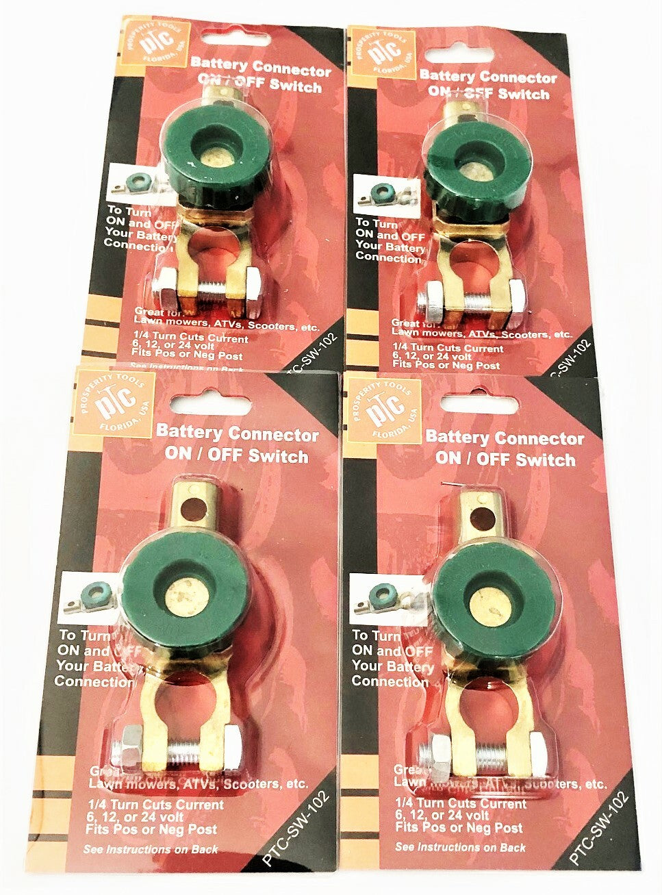 4 TOP POST BATTERY TERMINAL DISCONNECT SHUT ON OFF KILL SWITCH 6V 12V 24V #SW102