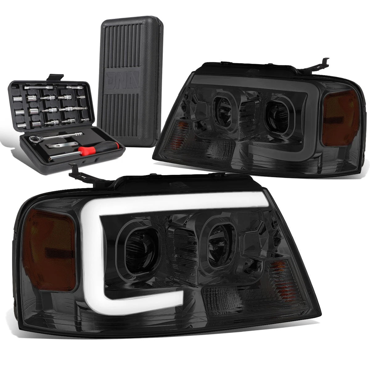 For 2004-2008 Ford F-150 Led Drl Bar Smoked/amber | Built Supply Co