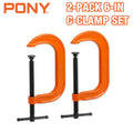 Pony 6-inch C-Clamp 2-Pack Set Clamps 1200lbs Load Heavy Duty for