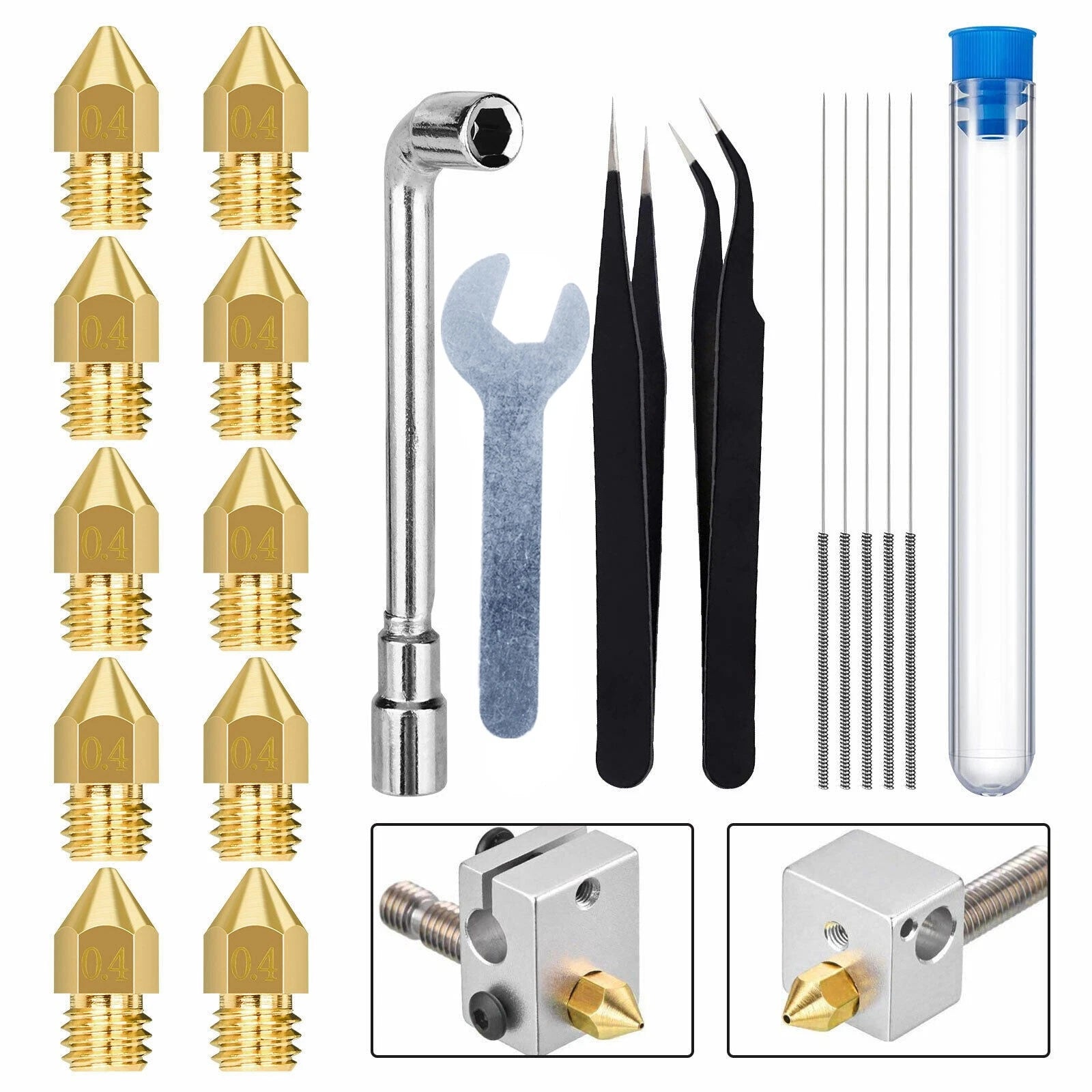 3d Printer Extruder Nozzle Cleaning Tool Kit W/