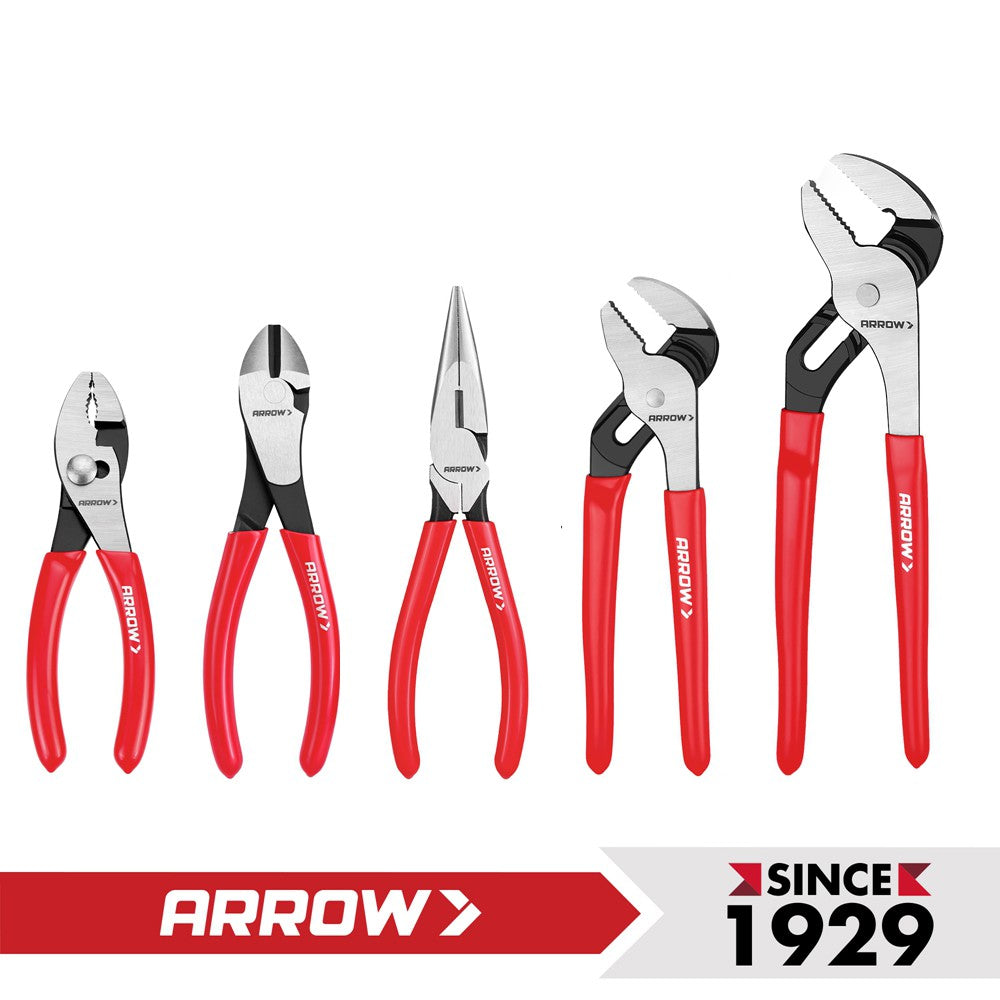ARROW 5PCS Slip Joint & Diagonal Plier Set