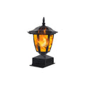 Solar Powered Flickering Flame Post Light Waterproof For Porch And