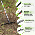 Workpro 65" Heavy Duty Bow Rake 17 Tines Metal Head Rakes Adjustable