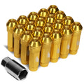 J2 7075 Forged Aluminum M12 X 1.5 7cm Open-end Lug Nut Set W/key Gold