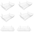 Set Of White Metal Wire Slatwall Gridwall Pegboard Shallow Basket
