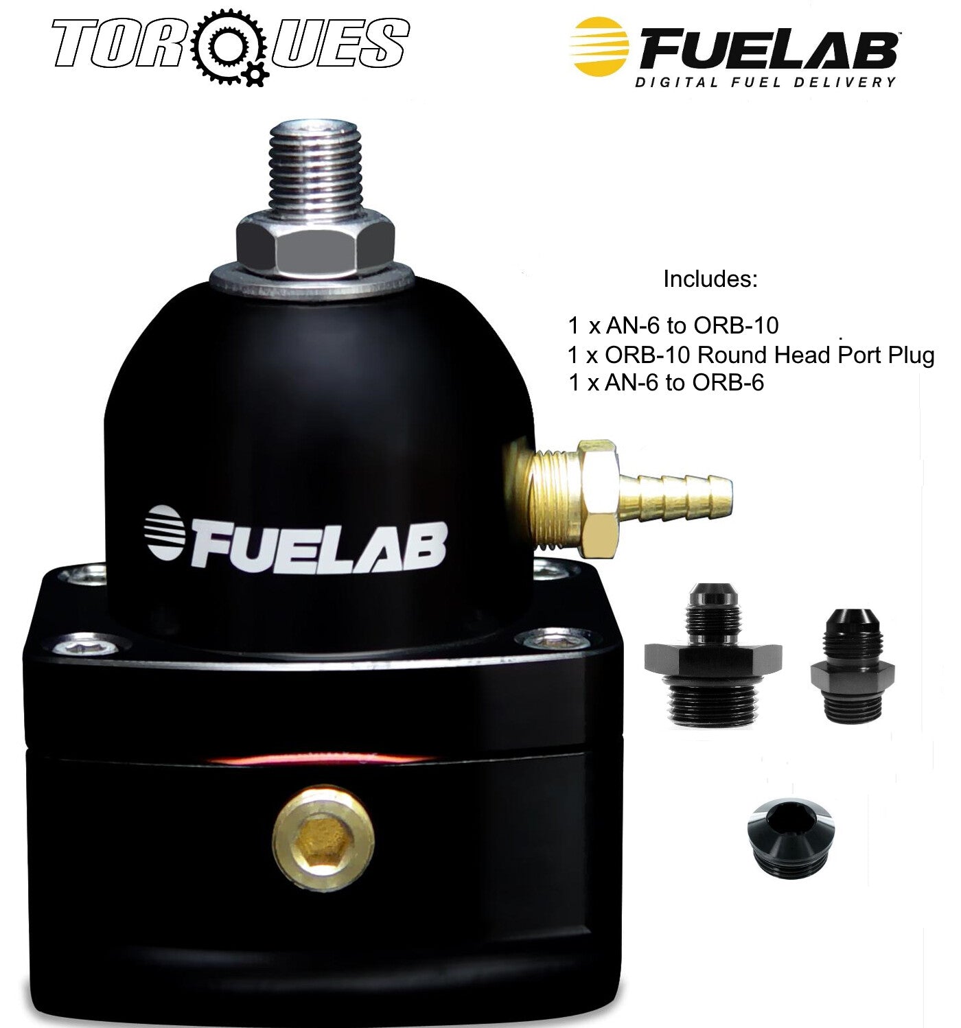 Fuelab Efi Three Port Fuel Pressure Regulator an-6 In/out Black