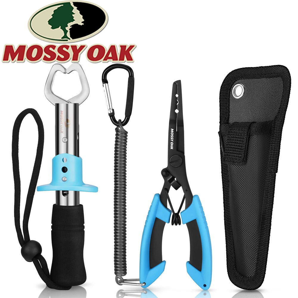 Mossy Oak Fishing Tool Kit Fishing Fillet Knife Pliers Gripper Line