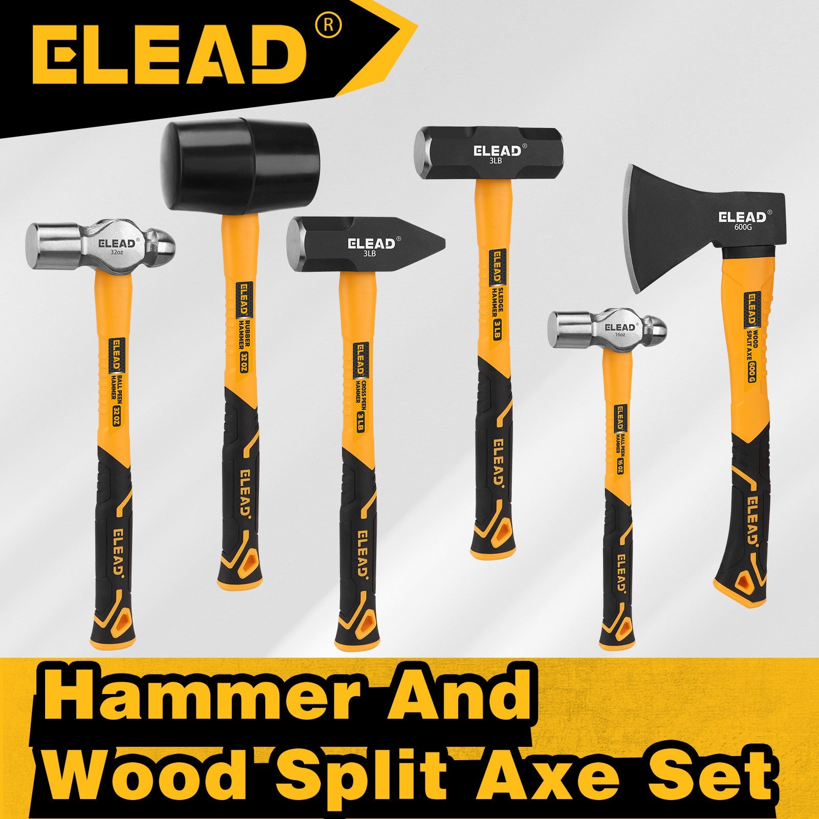 6-piece Mallet Hammer Set 600g Wood Split Axe | Built Supply Co