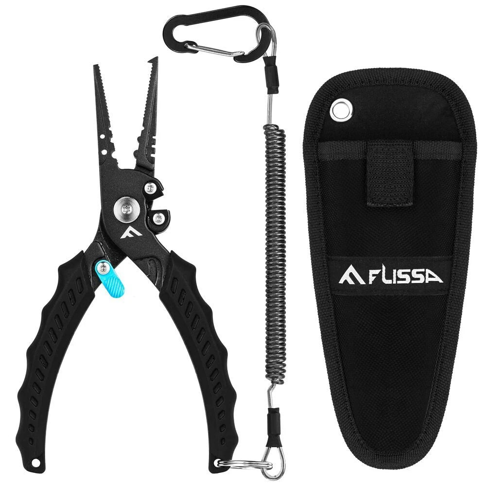 Flissa 7.5" Fishing Plier Stainless Steel Hook Remover Braid Cutters