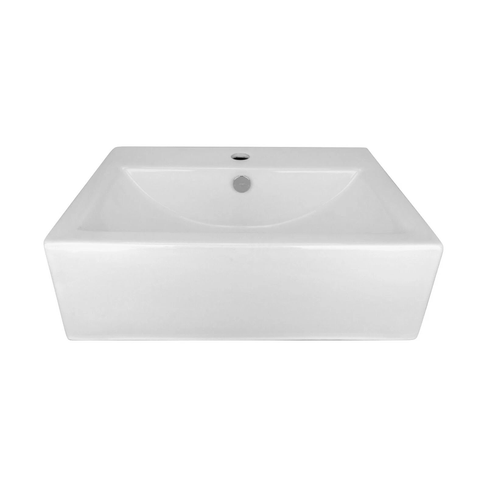 Rectangular Box Shaped Vessel Bathroom Sink 20 1/8" X 16 1/8" White