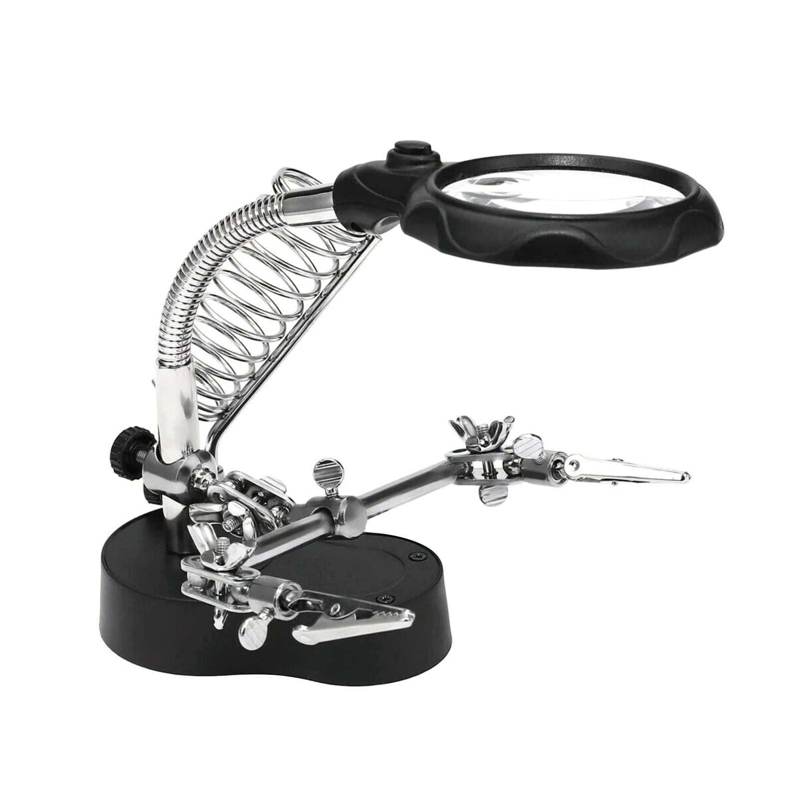 Coiled Soldering Station Holder With 5x Magnifier Led Lights For Hot