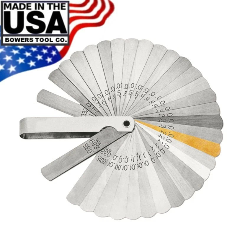 Lang Master Feeler Ignition Gauge 32 Leaf Blades 1 Brass .0015 To