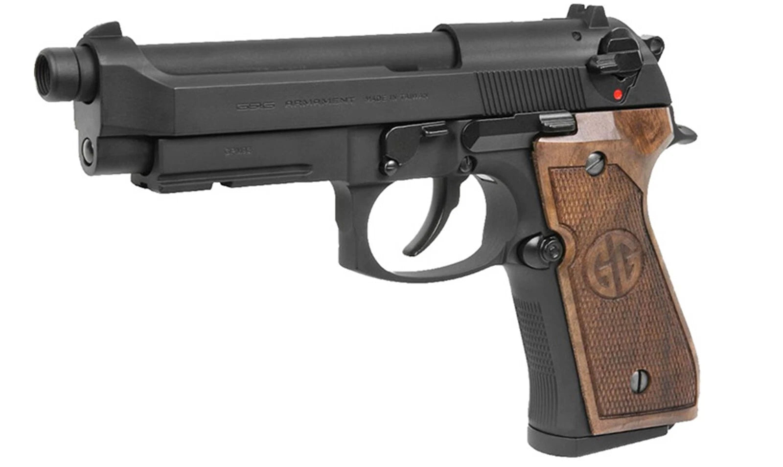 G&g Full Metal M92f Gas Blowback Airsoft M9 Bb Pistol Gun W/walnut