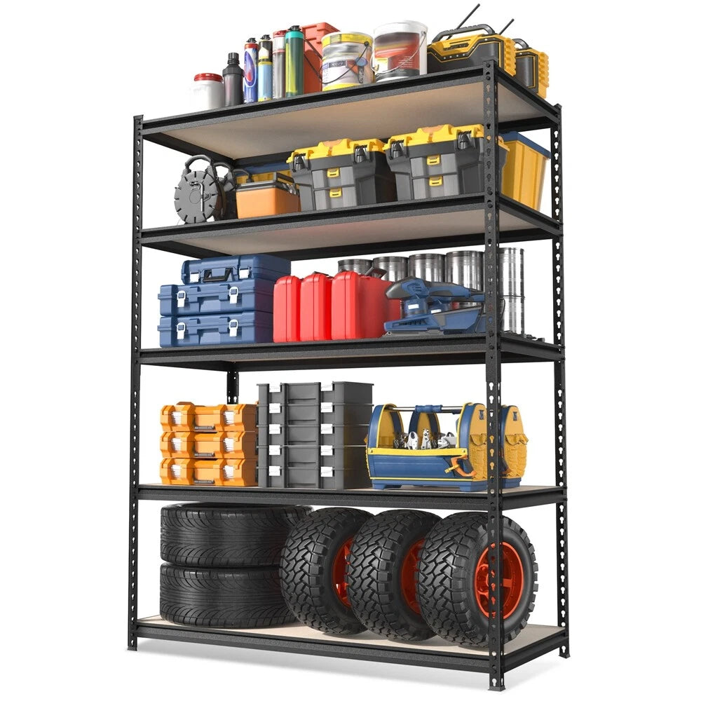Workpro 5-tier Metal Garage Shelving 48"x 24"x 72" Storage Rack Heavy
