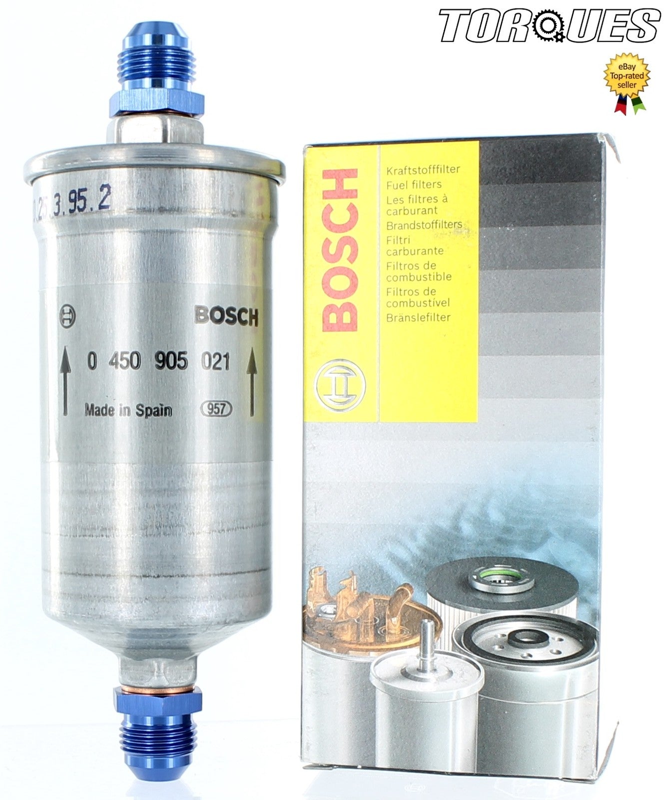 Bosch 0450905021 an-8 (jic -08) High Performance Fuel Filter 8 Micron