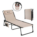 Portable Trifold Beach Lounger Chaise Lounge Heavy-duty Folding