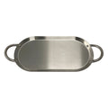 17" X 8.5" Oval Stainless Steel Serving Platter Ottoman Tray For