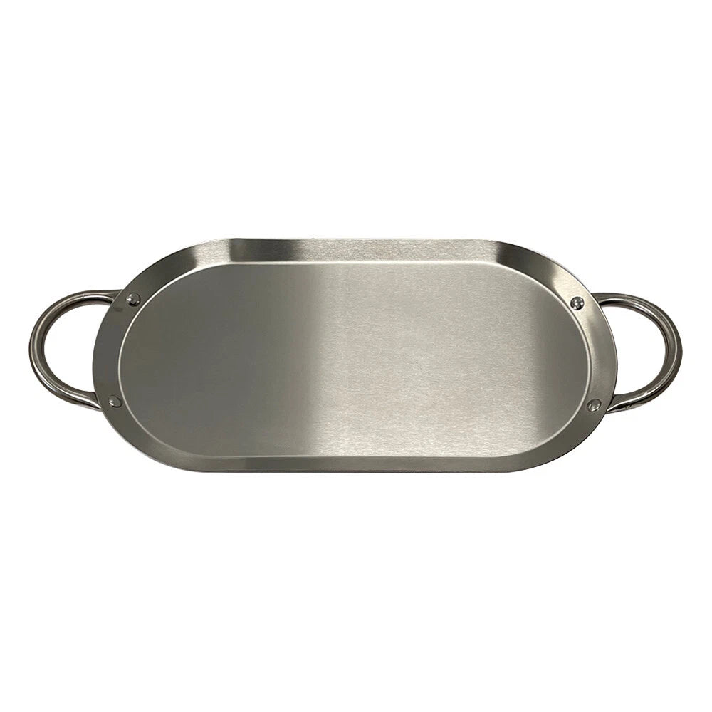 17" X 8.5" Oval Stainless Steel Serving Platter Ottoman Tray For