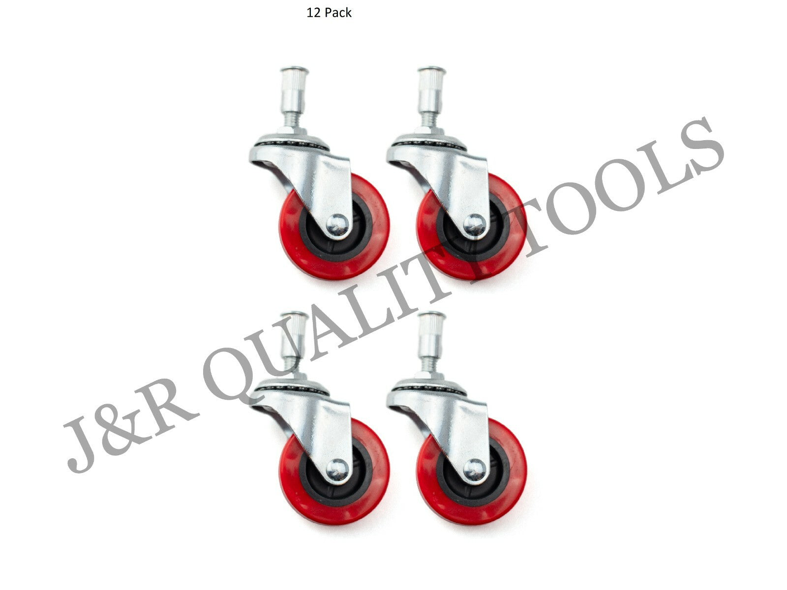 12 Pack Heavy-Duty 2" Low Profile Swivel Caster Wheels