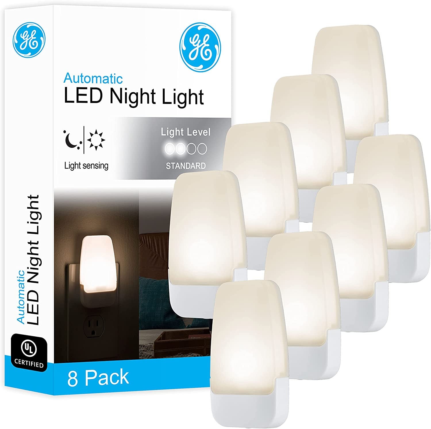 GE LED Night Light, Plug-In, Dusk to Dawn Sensor, Warm White, Ambient