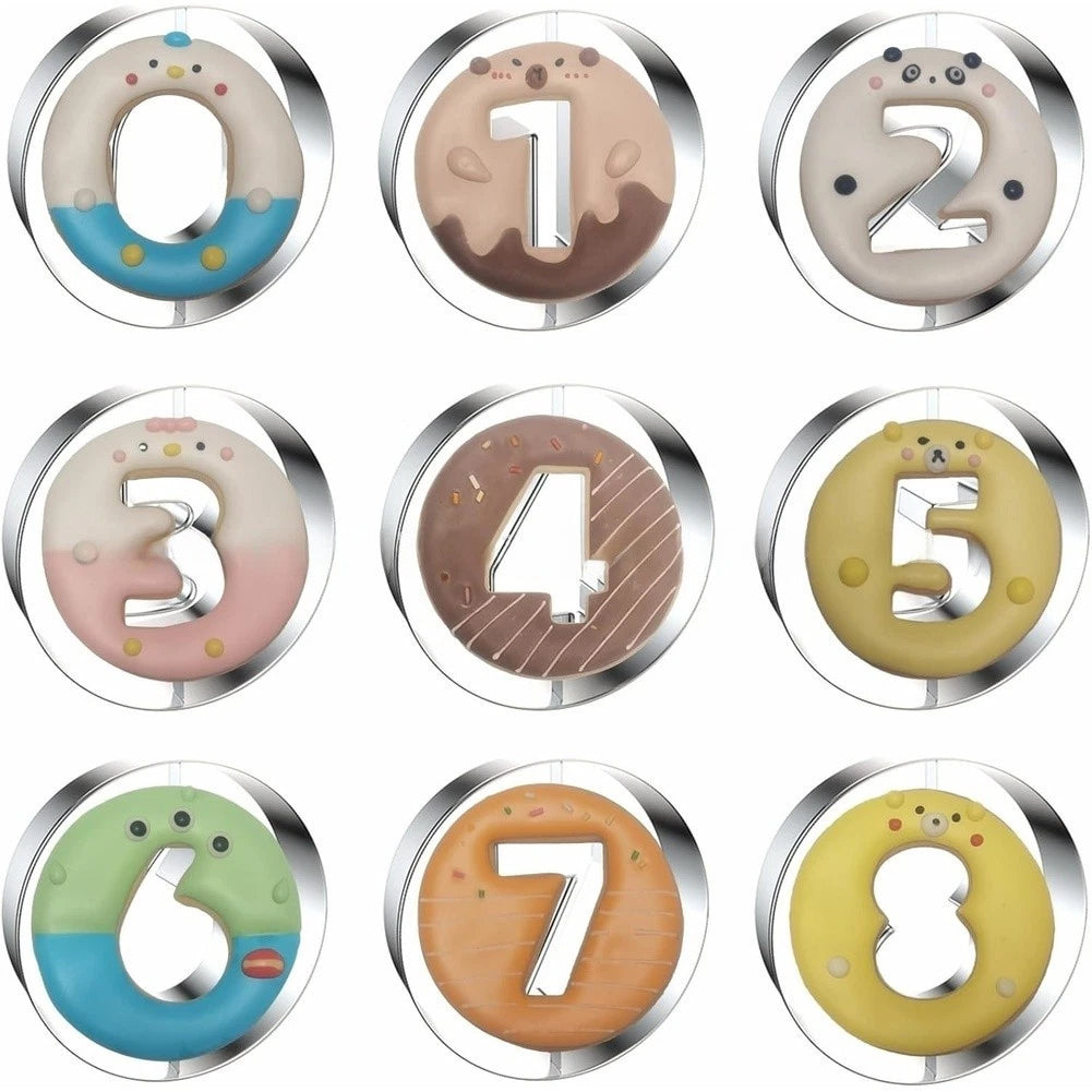 Arabic Numerals Cookie Cutter Set Stainless Steel For Sandwich Baking
