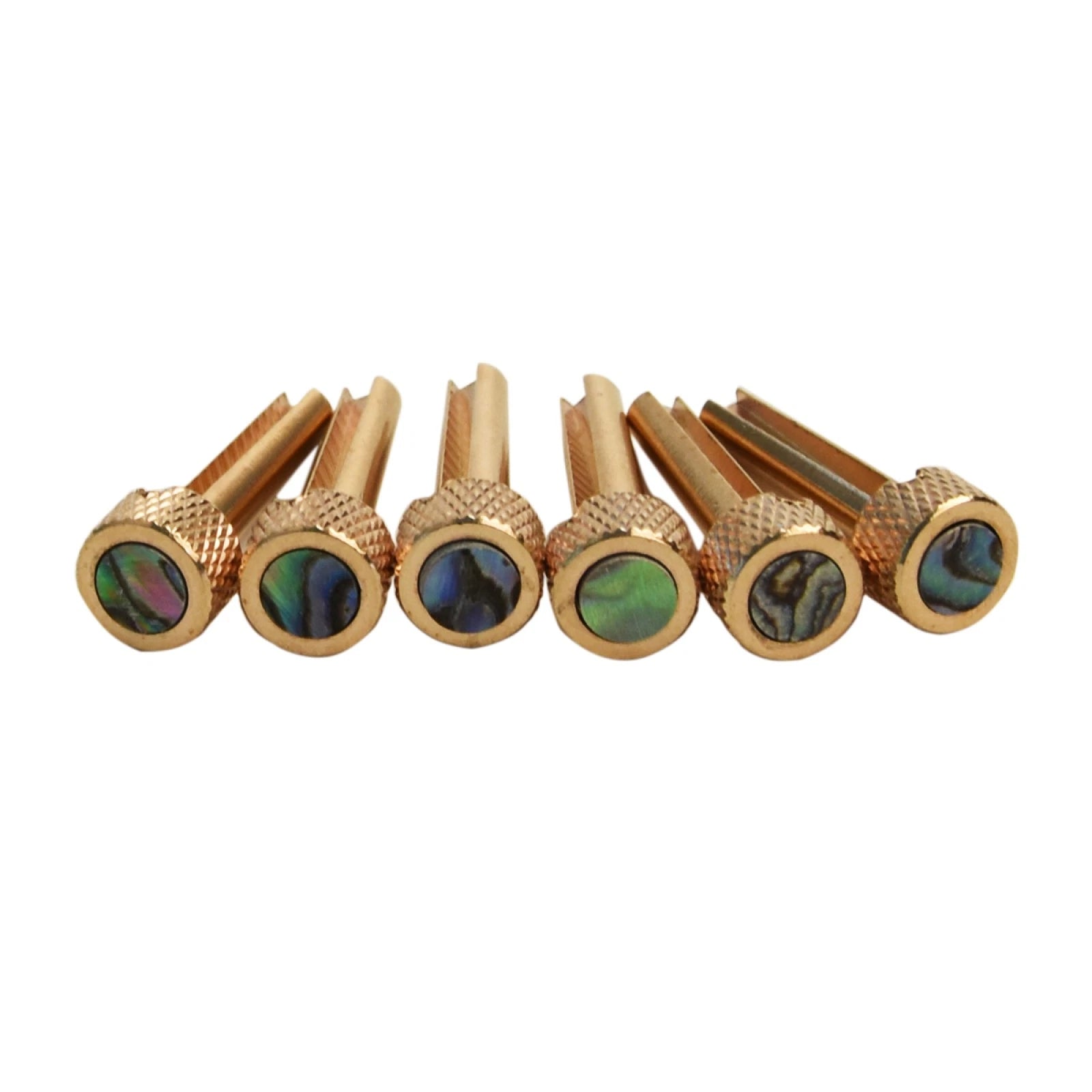 Brass Bridge Pins Abalone Dot Inlay For Acoustic Guitar