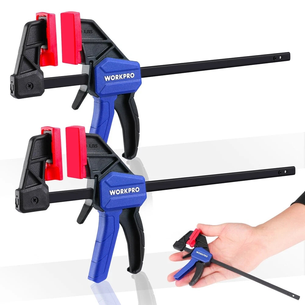6" Light-Duty Bar Clamps for Woodworking 2PCS F Clamps One-Handed Clamp/Spreader
