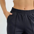 Solid Color Capri Pants Women's For Slim Fit Jogger Style Polyester
