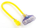 ATE PRO Heavy Duty 2FT 12/3 AWG Tri Tap 3 Way Extension Power Cord 3 Outlet ULOp