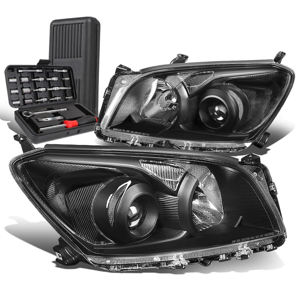 For 2009-2012 Toyota Rav4 Black Clear Sideprojector | Built Supply Co