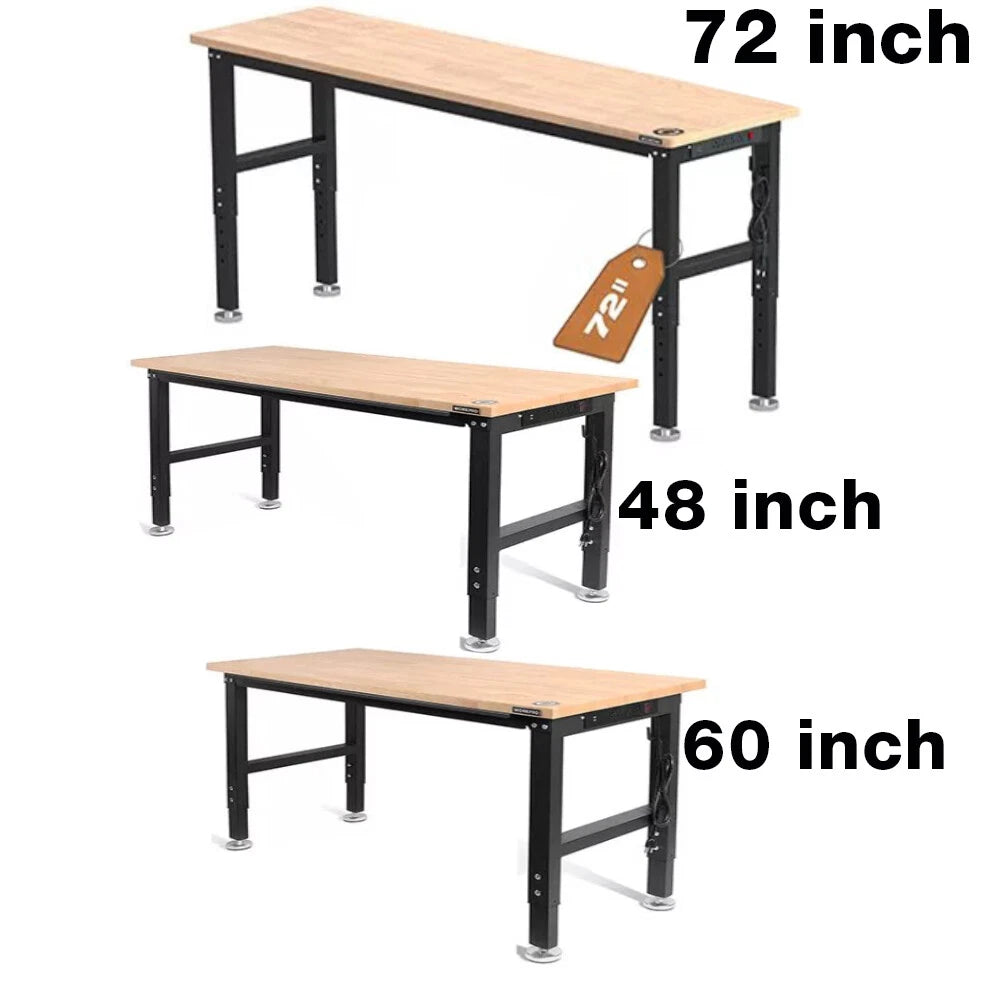 Workpro Adjustable Workbench 72"/48''/60" Heavy-duty Workstation