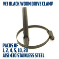 Mikalor Worm Drive Hose Clamps Black W3 Stainless Steel Radiator Pipe ClipsOpens
