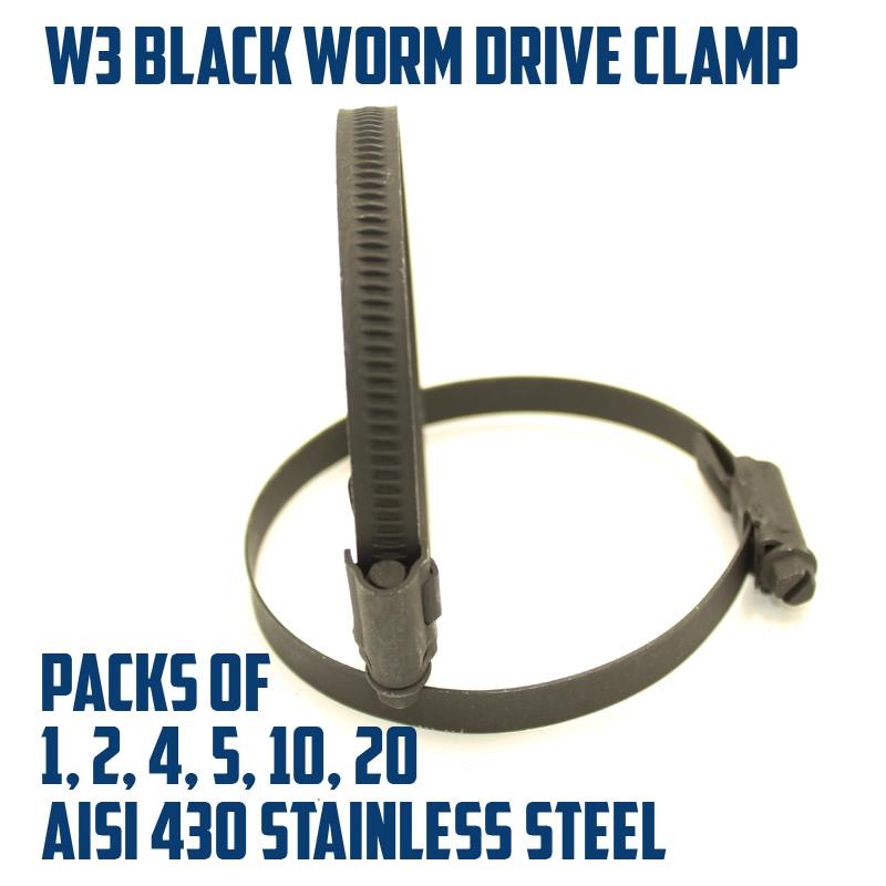 Mikalor Worm Drive Hose Clamps Black W3 Stainless Steel Radiator Pipe ClipsOpens